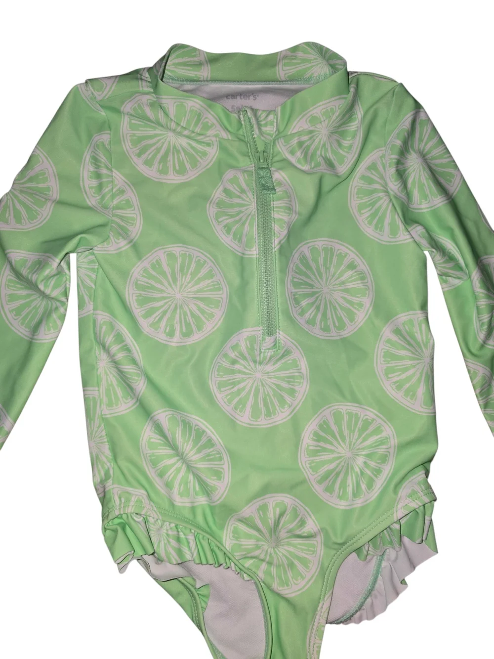 Carter's Mint Green Citrus Print Long Sleeve Rashguard